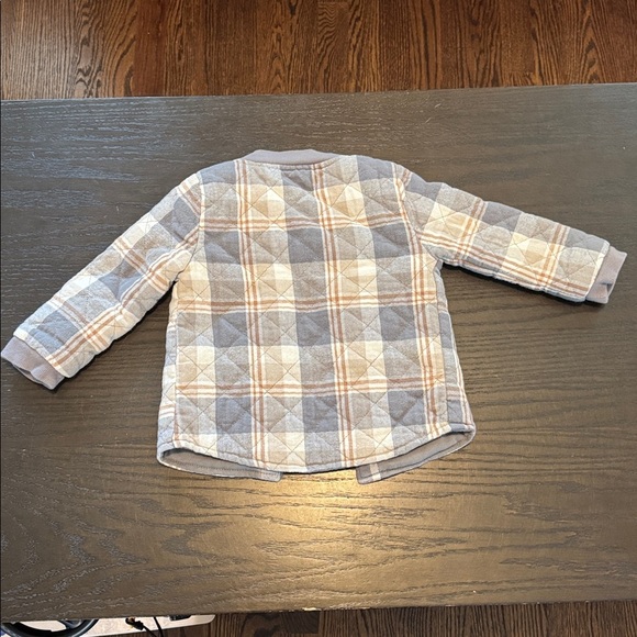 Plaid Kids Pea Coat - Gray and Tan - Picture 4 of 4